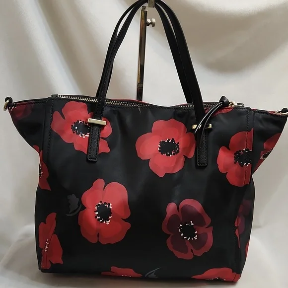 Kate Spade Wilson Road Poppy Alyse Nylon Floral Satchel Tote - Picture 2 of 16